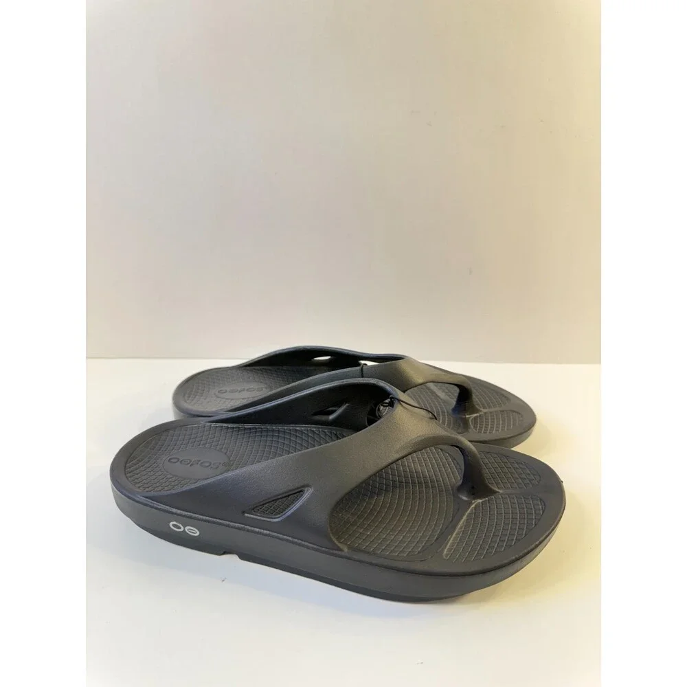 Oofas Unisex Recovery Slide Black Sandals US 7 Mens 9 Womens